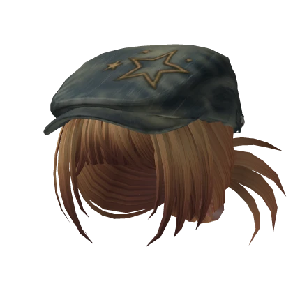 🍀Y2K Beret Spikey Bun (Denim & Bronze)