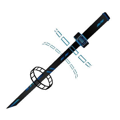 Cyber Katana Floating Back (Neon Blue)