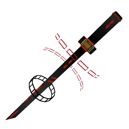 Red Cyber Katana Floating Back