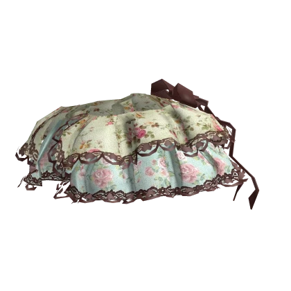 short lace bustle skirt in mint garden