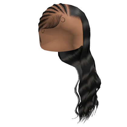 Wavy Side Part Braids [Black]
