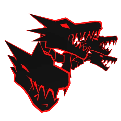Cartoony Red Dragon Heads
