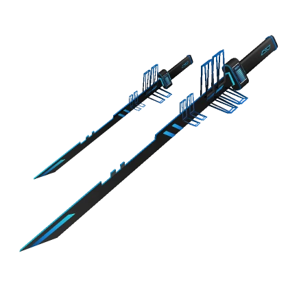 [3.0] Future Dual Katana Waist Sword (Neon Blue)