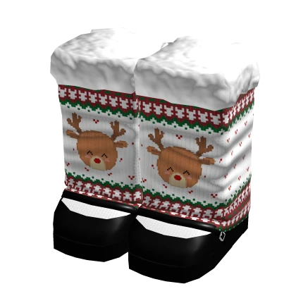 Christmas Leg Warmer with Shoes - Reindeer