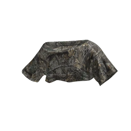SCT CLUB Off Shoulder Crop Tee Y2K Camo