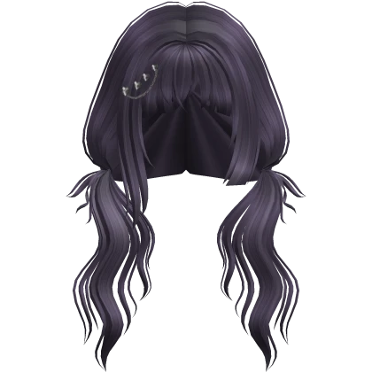 cute messy igari idol low pigtails (purple)