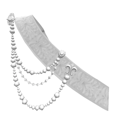 1.0 Royal Sash with brooch/chains - white