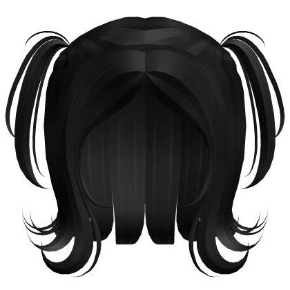 ♡ sweet short swirly hair w baby pigtails black