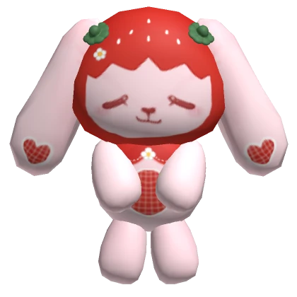 Cute Strawberry Bunny Plushie Backpack