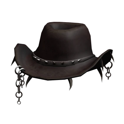 Brown Goth Scary Chained Cowboy Hat