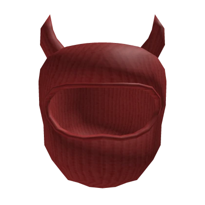 Red Y2K Devil Horn Balaclava Ski Mask