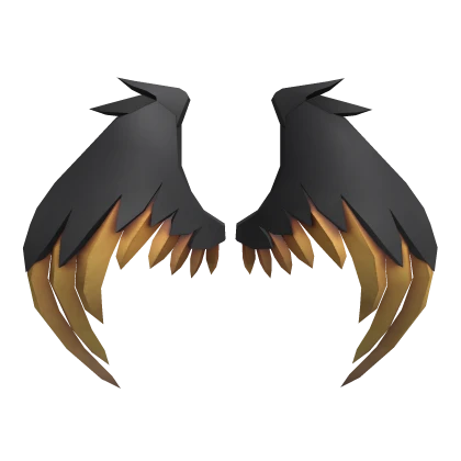 Fallen Golden Tipped Curved Wings
