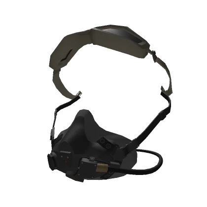 Tan High Altitude Skydiving Mask Goggles Up