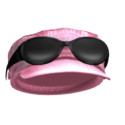 Lether Brim Beret w/ Vintage Sunglasses (Pink)