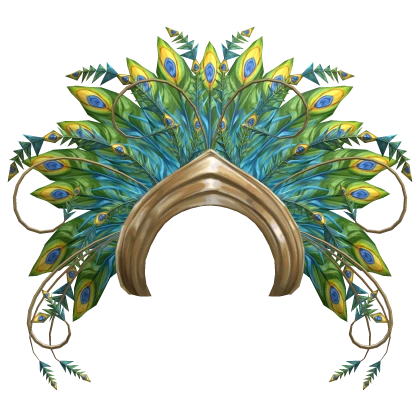 Peacock Showgirl Headdress in Gold