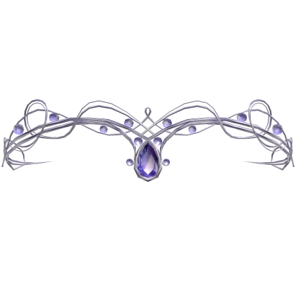 Purple Crystal Fairy Elf Tiara with Silver Pearls
