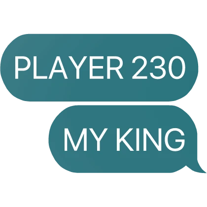 player 230 my king thanos squid game text