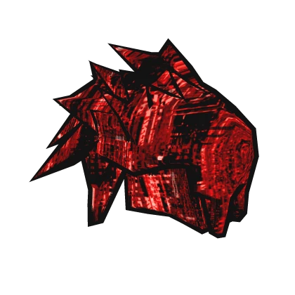 Red Animated Glitch Beautiful Hair