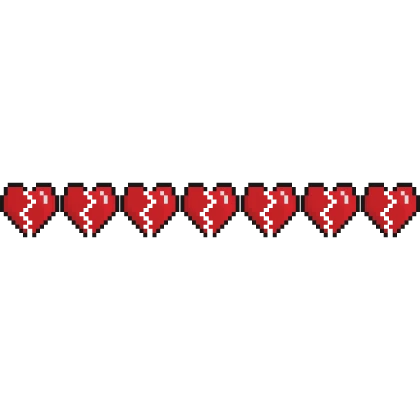 Red Broken Heart 8-Bit Hp Health Bar V2