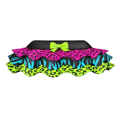 Leopard Zebra Print Ruffled Scene Skirt 3.0