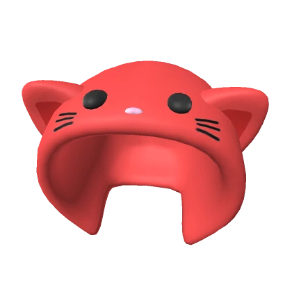 Cute Kitty Red Plushie Mask Hood