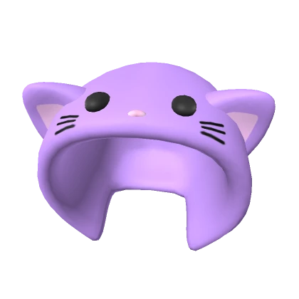 Cute Kitty Purple Plushie Mask Hood