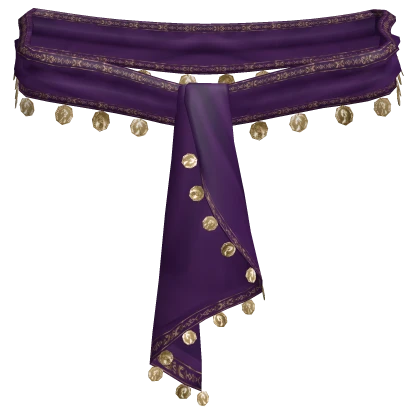 Elegant Coin Satin Purple Scarf Belt