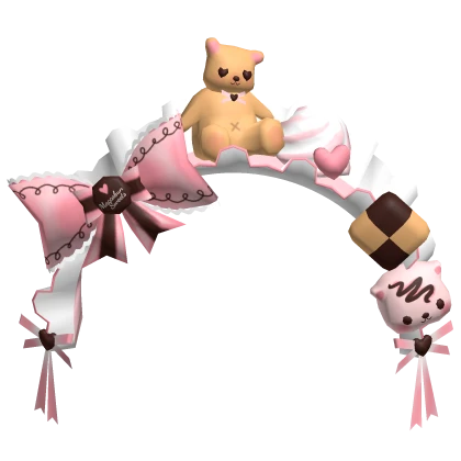 harajuku decora choco bear sweet ruffle headband 