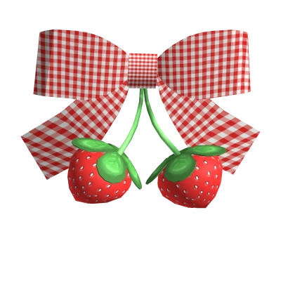 ♡ cottagecore igari strawberry hairclip with bow 