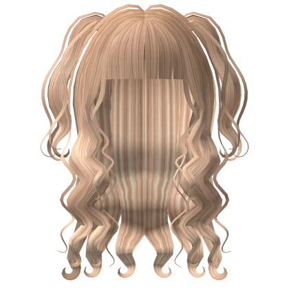 Long Wavy Pigtails Curls Hair In Blonde