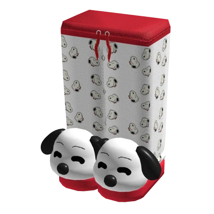  Cute White Snoopy Slippers w Pjs Pants