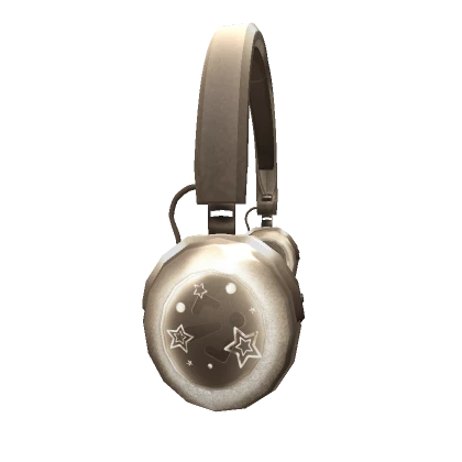 gold glossy star headphones