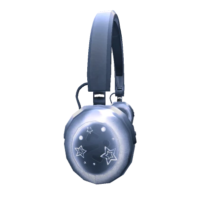 baby blue glossy star headphones