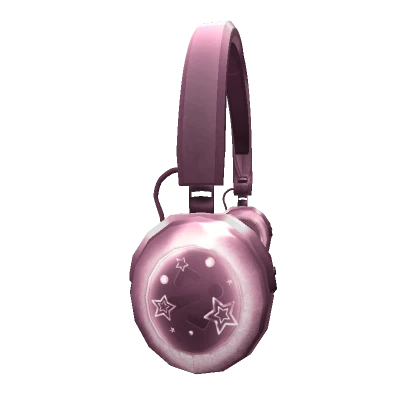 pink glossy star headphones