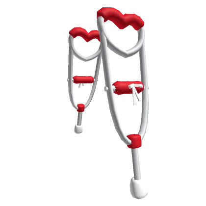 💗Cute Red heart crutches 3.0