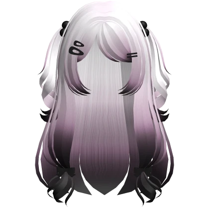 🤍 dream girl curly anime pigtails purple black