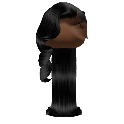 𝒫 | Ponytail with braids and flipped ends (black)