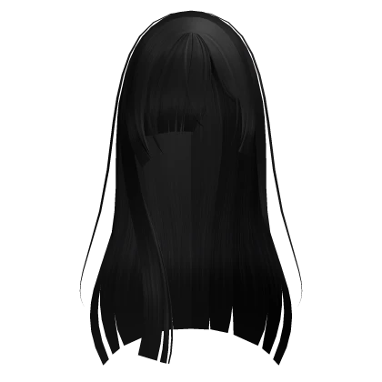 Asymmetrical Anime Hime Hair in Black