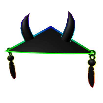 Cartoony Rainbow Samurai Hat