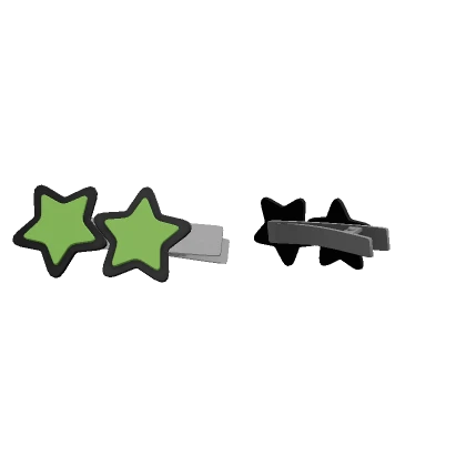 Green Double Star Hairclips