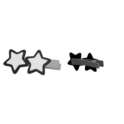 White Double Star Hairclips