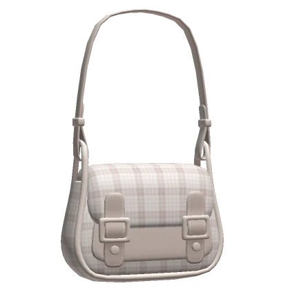 Beige Plaid Shoulder Bag