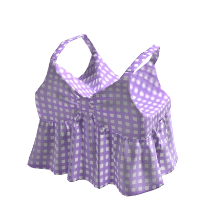 ✨ Lilac Check Top Igari Jumino Core Vintage