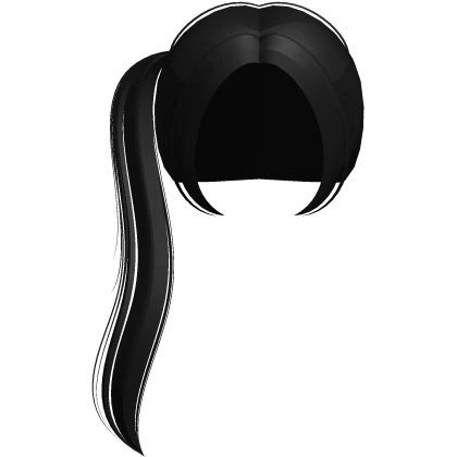 ୨୧꒰ sweet long side ponytail in black