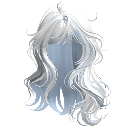White & Blue Lush Romantic Wavy Hair