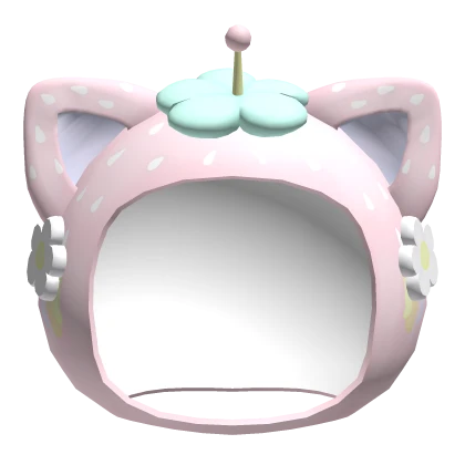 ♡ Cute baby pink strawberry astronaut cat helmet