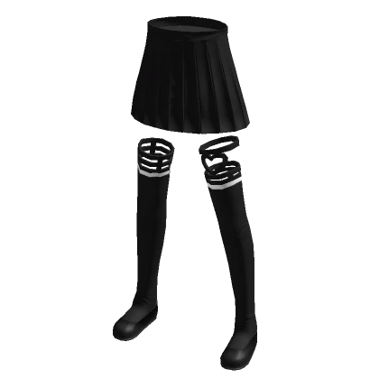 Cute Anime Uniform Skirt - Black White