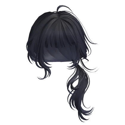 Blue Black Low Ponytail
