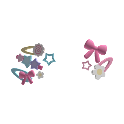 kandi star decora bow hairclips