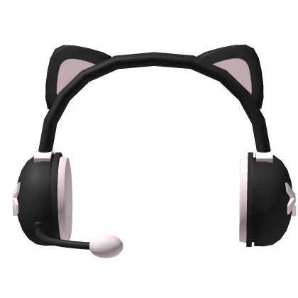 ˖. ♡ >.< headphones in black and pink